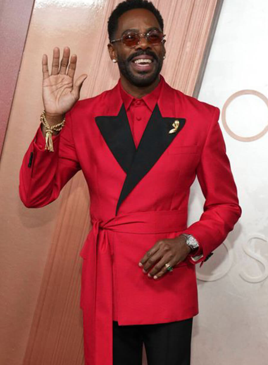 Harpoon Colman Domingo Inspired Red Leather Jacket - Oscars Red Carpet 2025 Style
