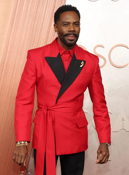 Harpoon Colman Domingo Inspired Red Leather Jacket - Oscars Red Carpet 2025 Style