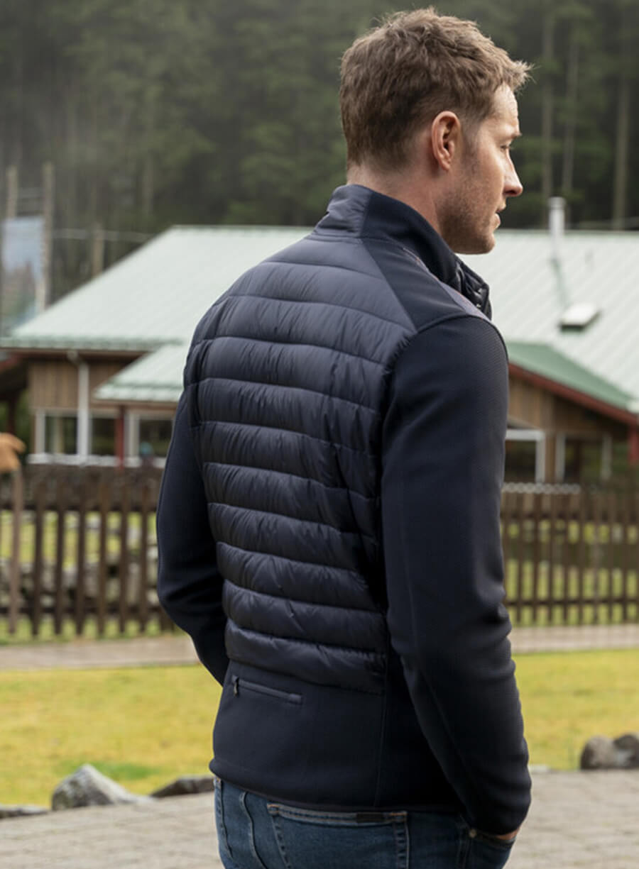 Harpoon Colter Shaw Inspired Black Parachute and Fleece Fabric Leather Jacket - Tracker Style