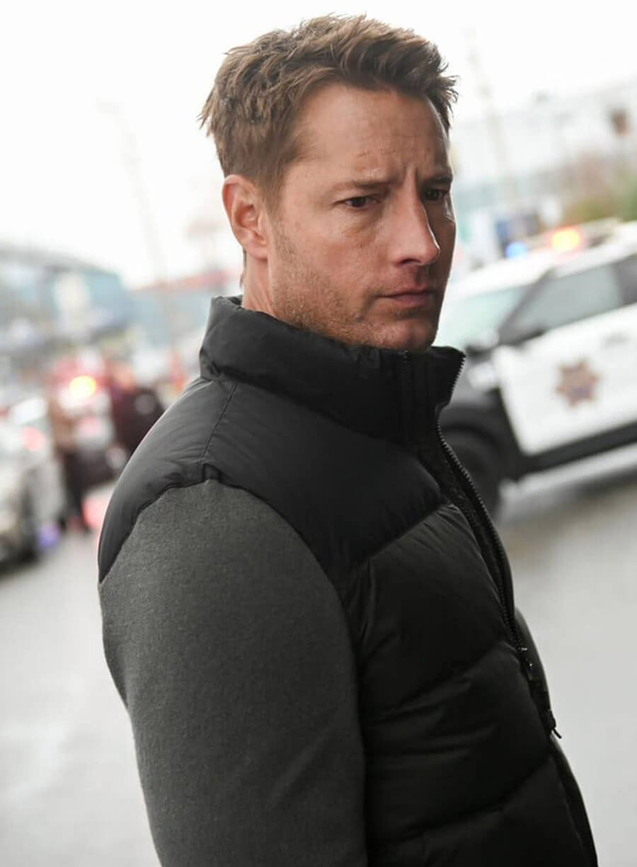Harpoon Colter Shaw Inspired Grey Parachute and Fleece Fabric Leather Jacket - Tracker S02 Style