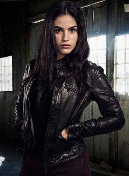 Harpoon Gabrielle Joubert Inspired Black Leather Jacket - Condor Style
