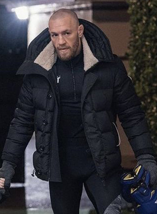 Harpoon Conor McGregor Parka Inspired Black Leather Jacket