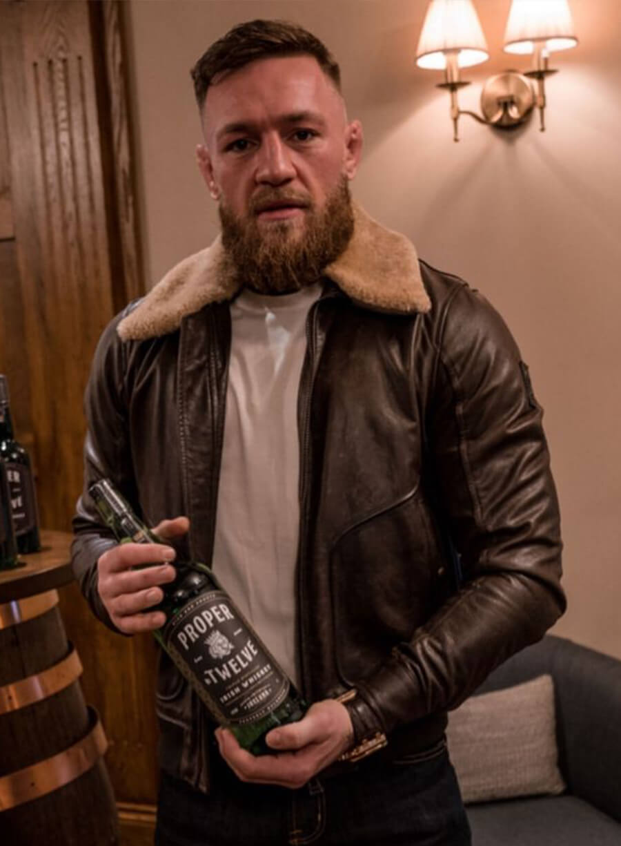 Harpoon Conor McGregor Fur Inspired Brown Leather Jacket