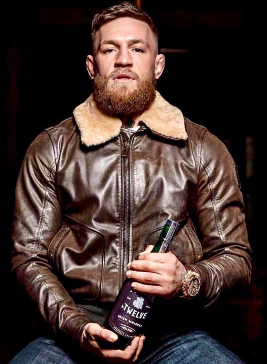 Harpoon Conor McGregor Fur Inspired Brown Leather Jacket