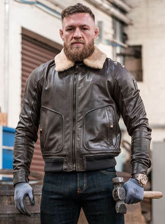Harpoon Conor McGregor Fur Inspired Brown Leather Jacket
