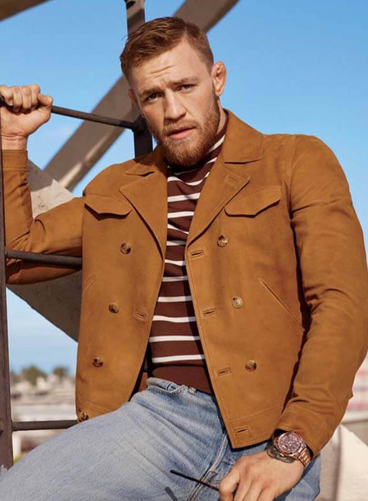 Harpoon Conor McGregor Suede Inspired Brown Leather Jacket