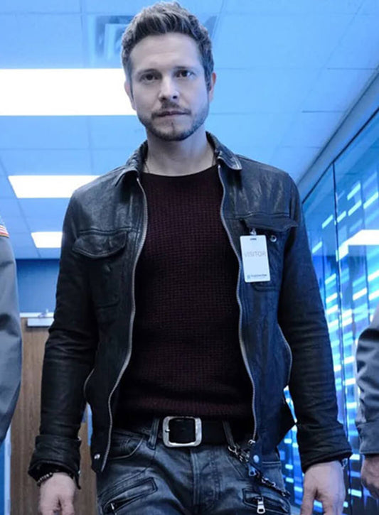 Harpoon Conrad Hawkins Inspired Black Leather Jacket - The Resident Style