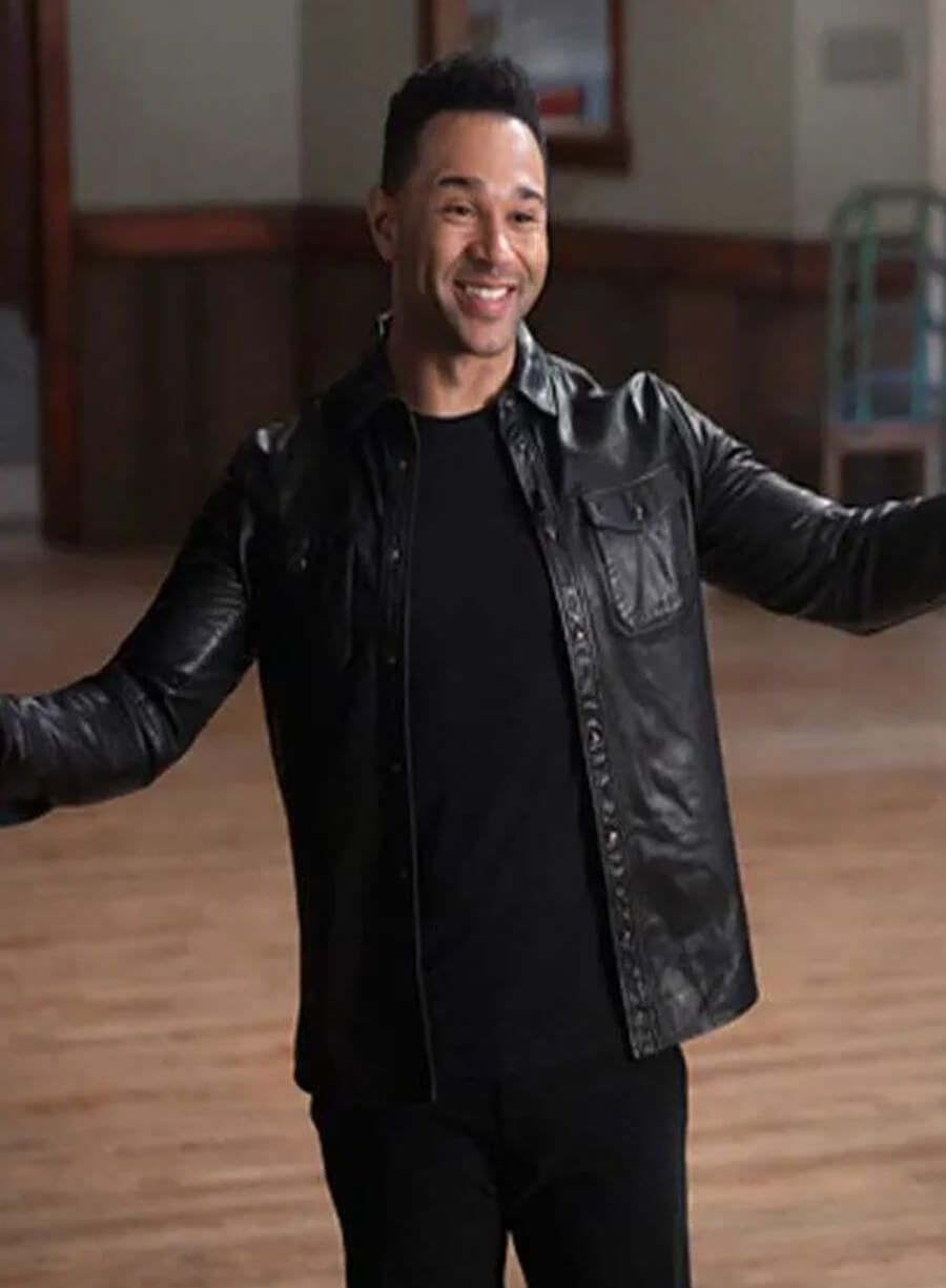 Harpoon Chad Danforth Inspired Black Real Leather Leather Jacket - High School Musical The Series Style
