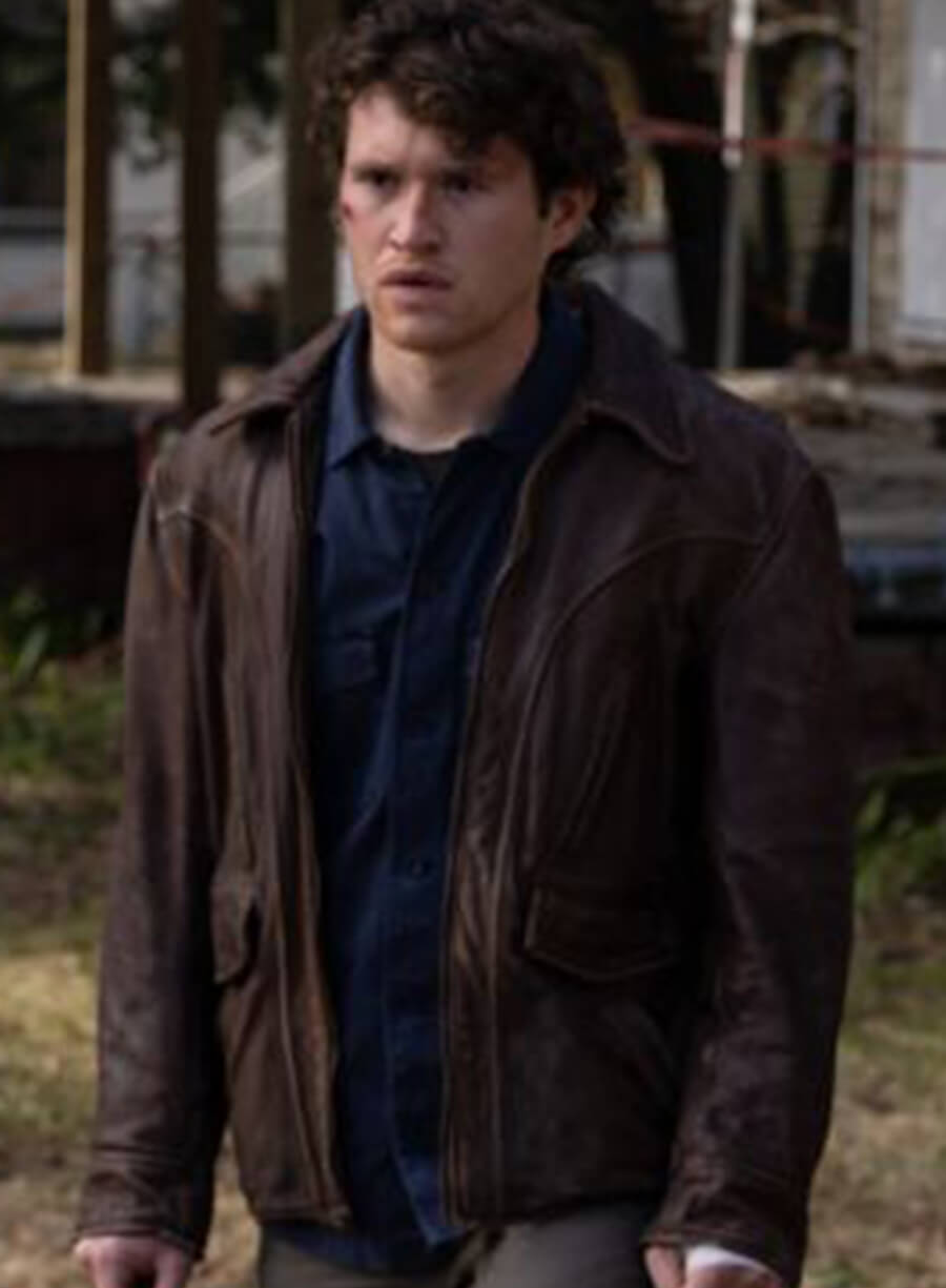 Harpoon Corey Cunningham Inspired Brown Leather Jacket - Halloween Ends Style