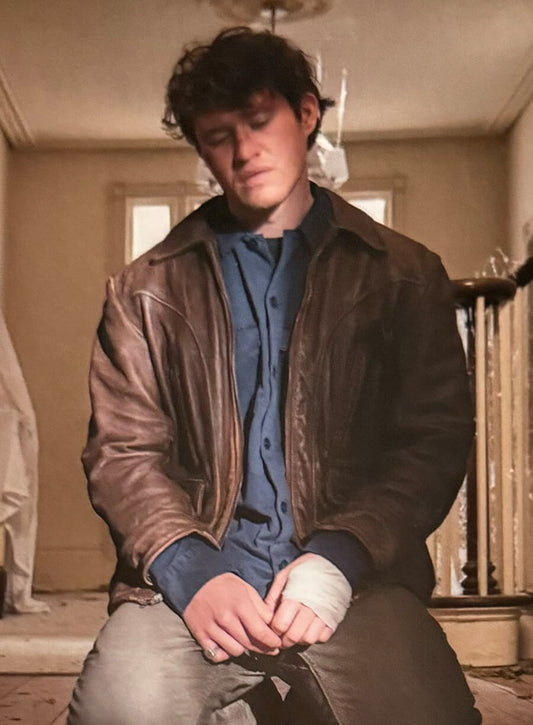 Harpoon Corey Cunningham Inspired Brown Leather Jacket - Halloween Ends Style