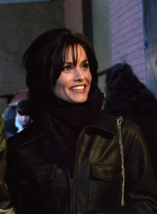 Harpoon Monica Geller Inspired Black Real Leather Leather Jacket - Friends Style