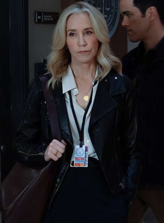Harpoon Felicity Huffman Inspired Black Real Leather Leather Jacket - Criminal Minds Tv Series Style