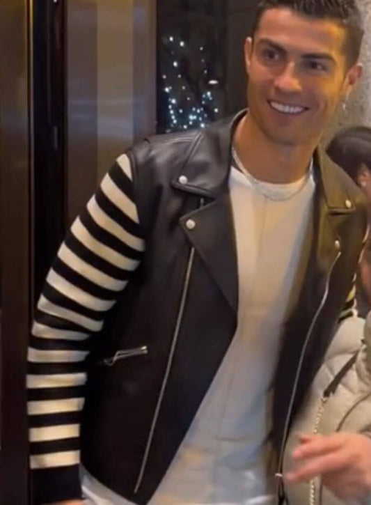 Harpoon Cristiano Ronaldo Inspired Black Biker Jacket