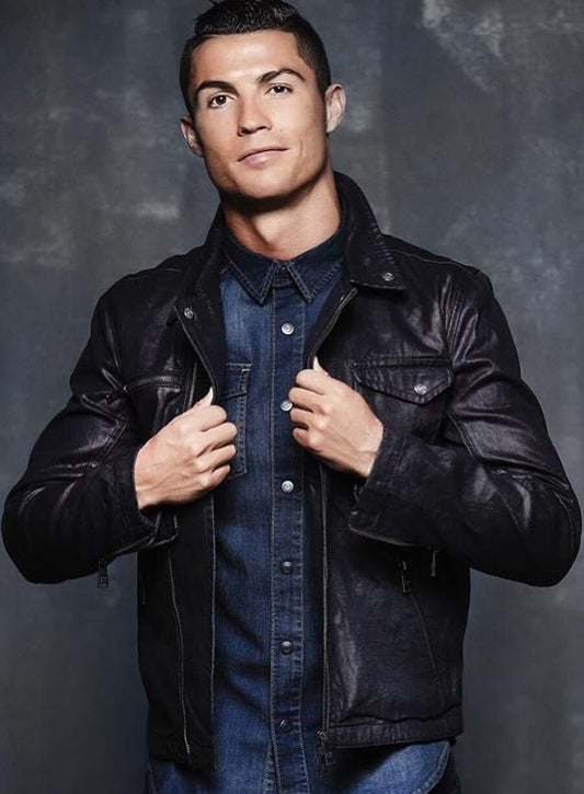 Harpoon Cristiano Ronaldo Inspired Black Leather Jacket