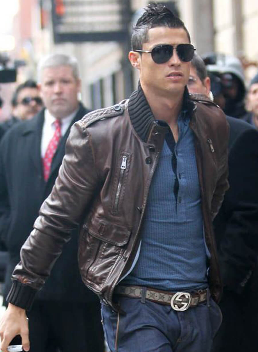 Harpoon Cristiano Ronaldo Inspired Brown Leather Jacket