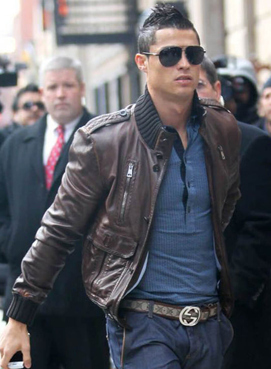 Harpoon Cristiano Ronaldo Inspired Brown Leather Jacket