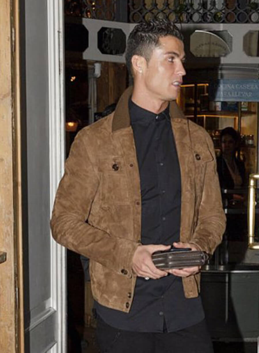 Harpoon Cristiano Ronaldo Suede Inspired Brown Leather Jacket