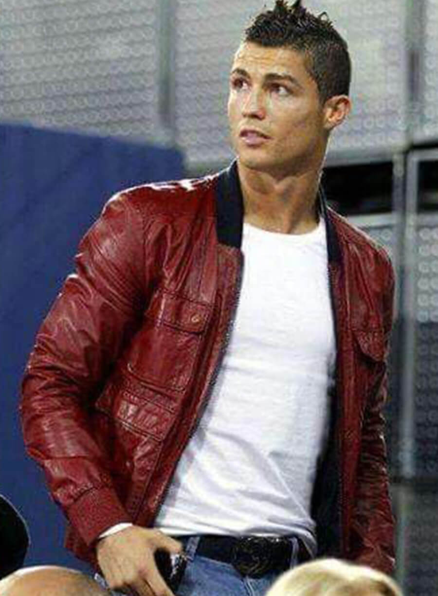 Harpoon Cristiano Ronaldo Inspired Red Leather Jacket