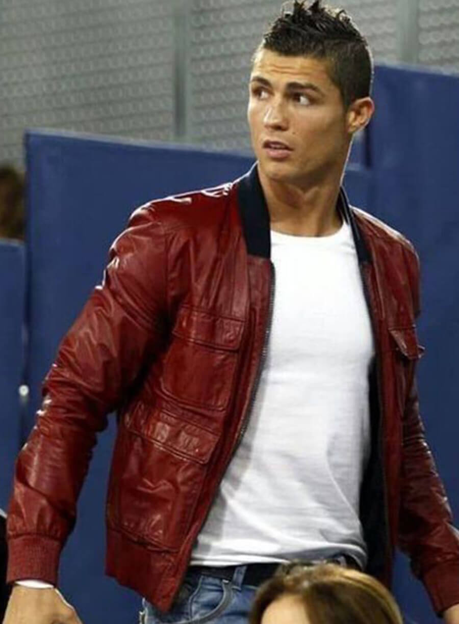 Harpoon Cristiano Ronaldo Inspired Red Leather Jacket