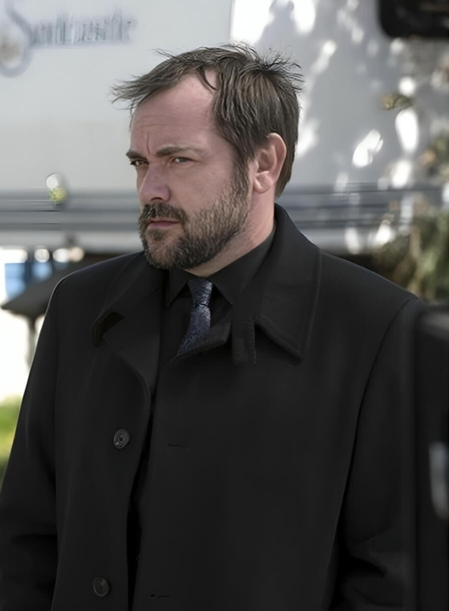 Harpoon Crowely Inspired Black Wool Fabric Coat - Supernatural Tv Series Style