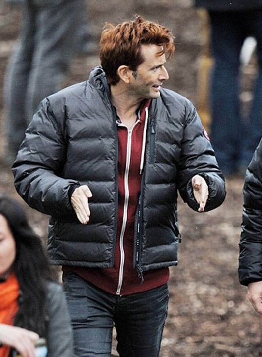 Harpoon Crowley Inspired Black Parachute Fabric Hooded Jacket - Good Omens Style