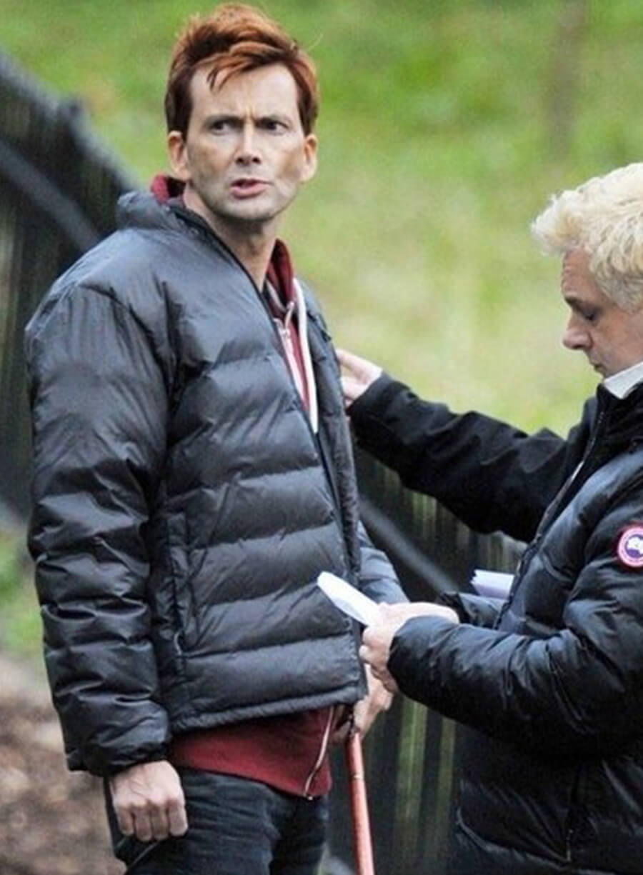Harpoon Crowley Inspired Black Parachute Fabric Hooded Jacket - Good Omens Style