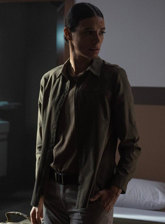 Harpoon Cruz Manuelos Inspired Grey Leather Jacket - Special Ops: Lioness Style