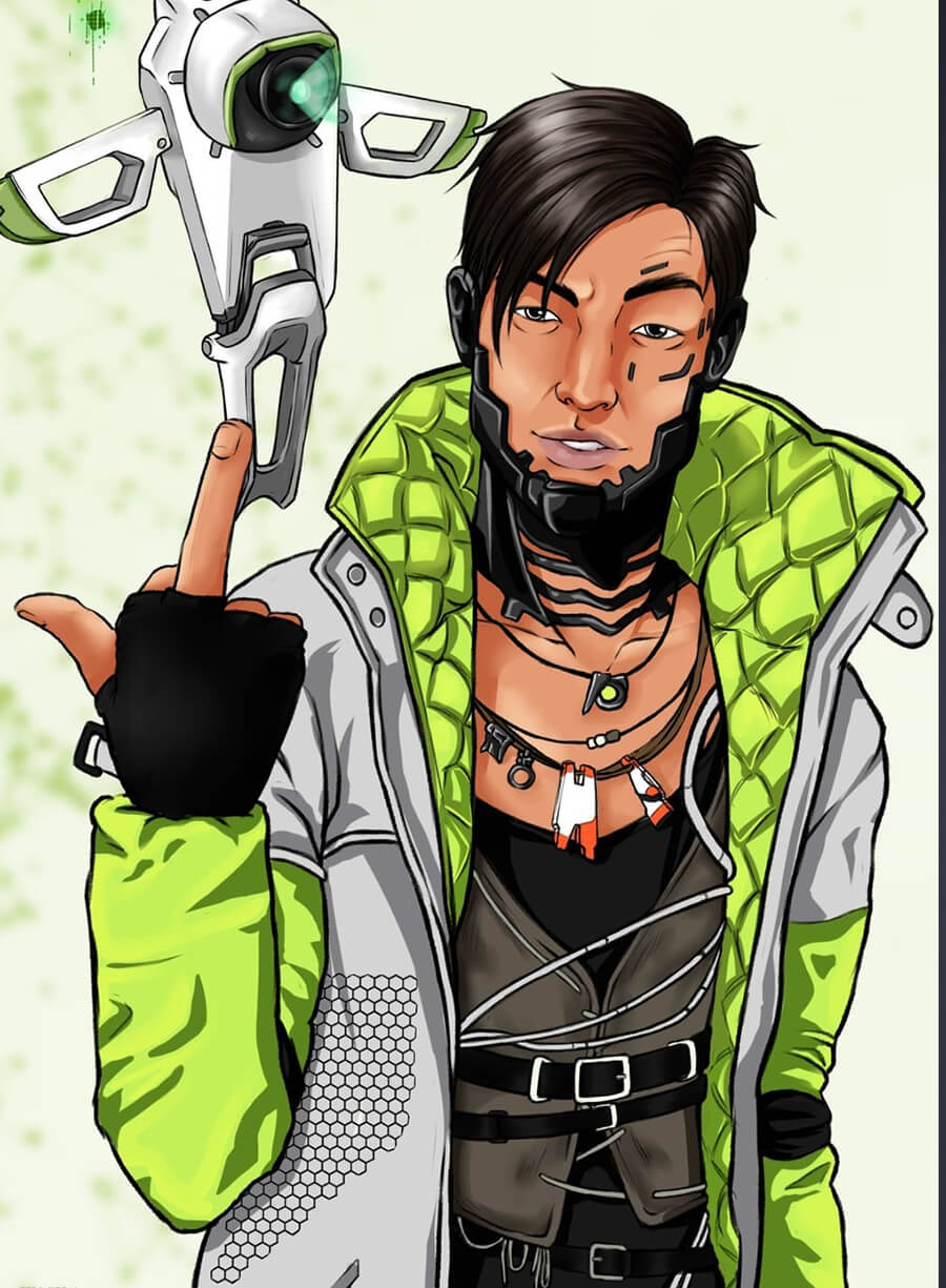 Harpoon Crypto Inspired White Faux Leather or Real Leather Leather Jacket - Apex Legend Style