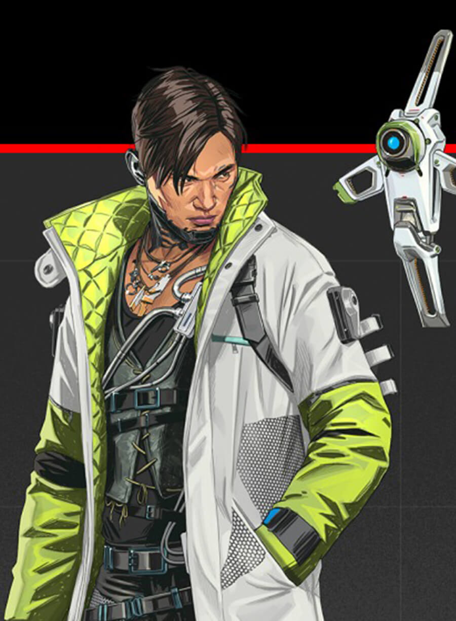 Harpoon Crypto Inspired White Faux Leather or Real Leather Leather Jacket - Apex Legend Style