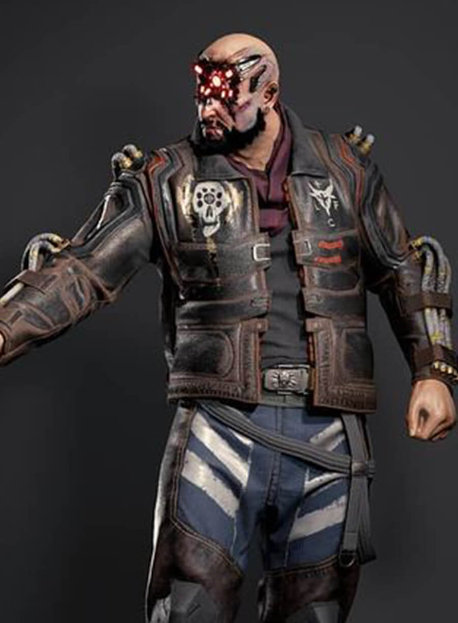 Harpoon Royce Inspired Brown Leather Jacket - Cyberpunk 2077 Style