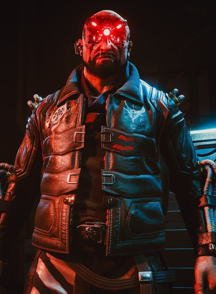 Harpoon Royce Inspired Brown Leather Jacket - Cyberpunk 2077 Style