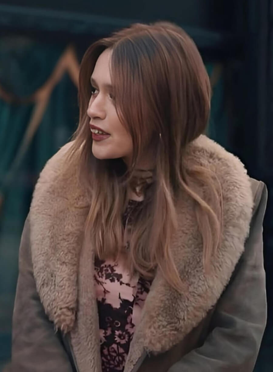 Harpoon Aimee Lou Wood Inspired Grey Wool Fabric Coat - Daddy Issues Style