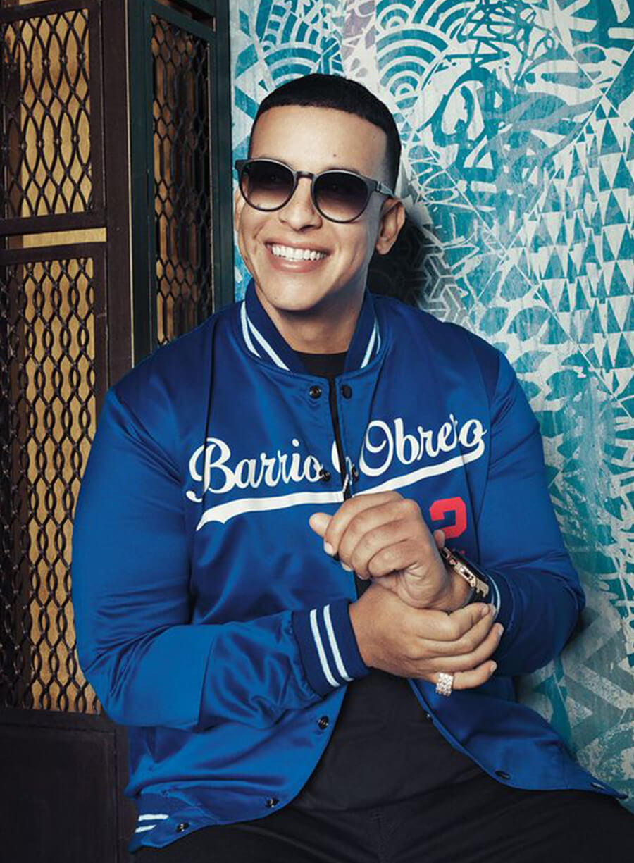 Harpoon Daddy Yankee Inspired Blue Satin Material Bomber Jacket
