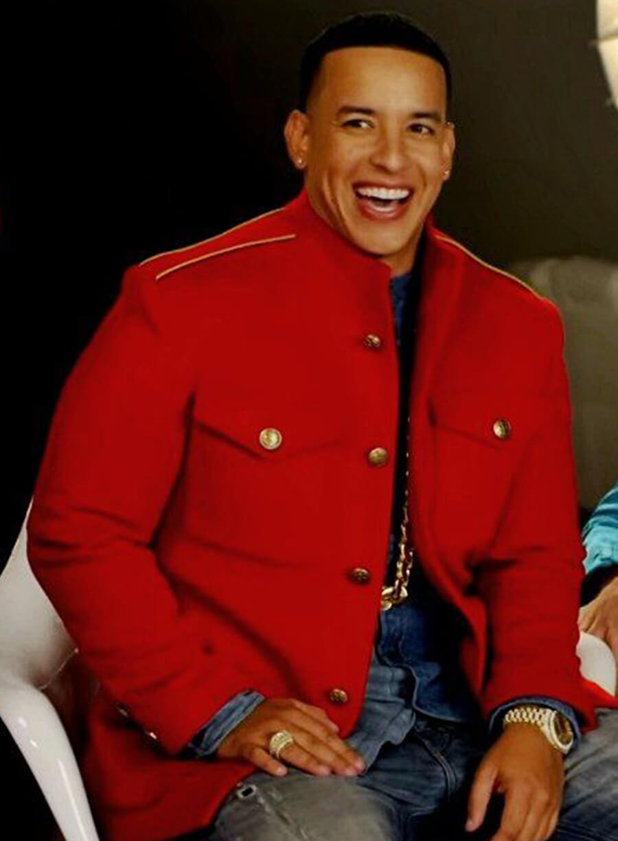 Harpoon Daddy Yankee Inspired Red Wool Fabric Wool Jacket