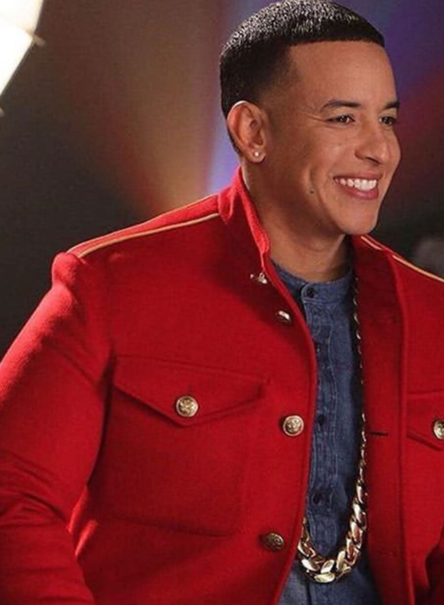 Harpoon Daddy Yankee Inspired Red Wool Fabric Wool Jacket
