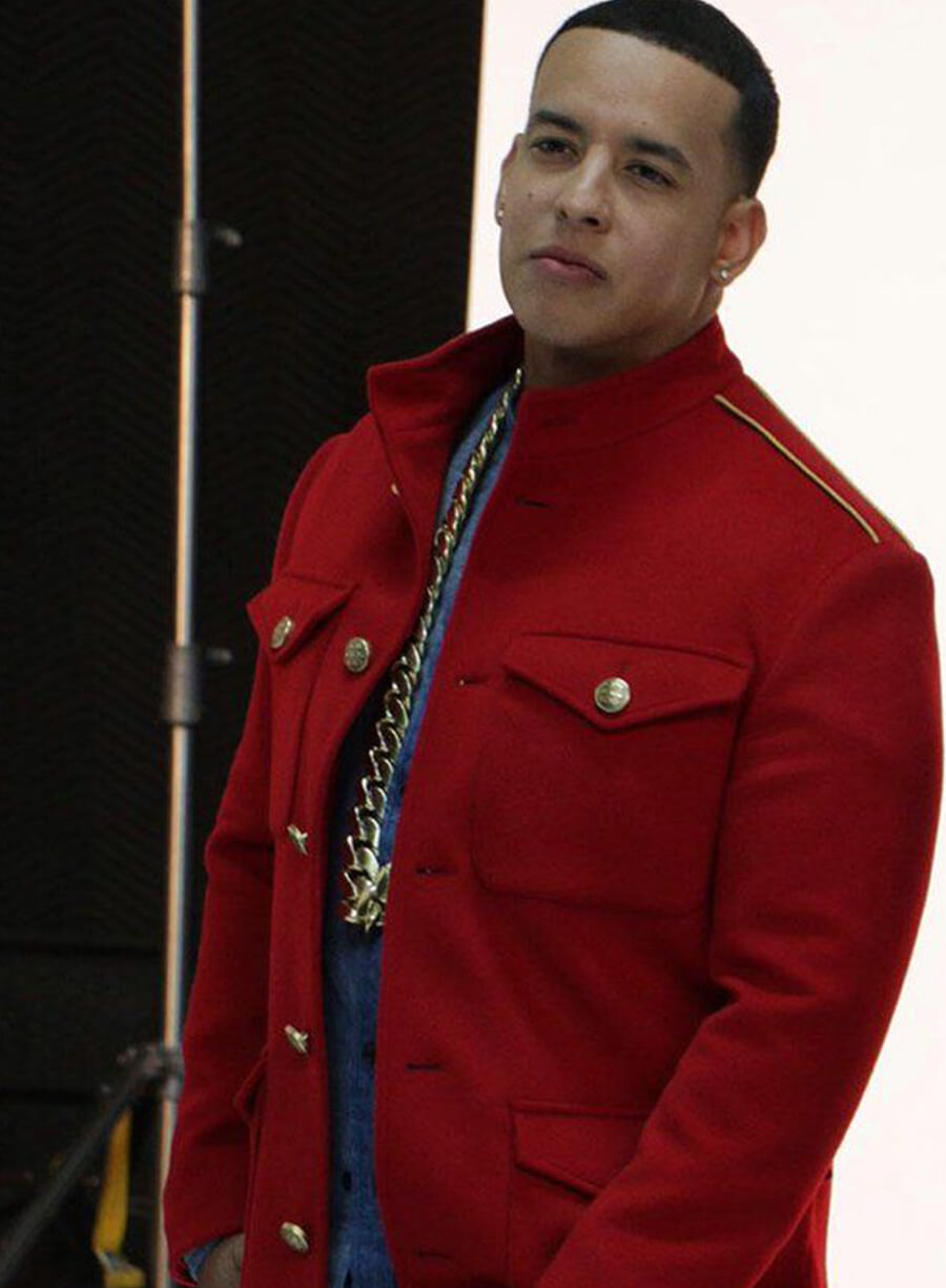 Harpoon Daddy Yankee Inspired Red Wool Fabric Wool Jacket