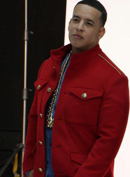 Harpoon Daddy Yankee Inspired Red Wool Fabric Wool Jacket