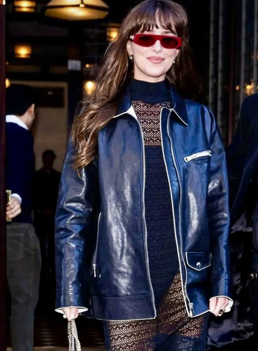 Harpoon Dakota Johnson Inspired Black Leather Jacket