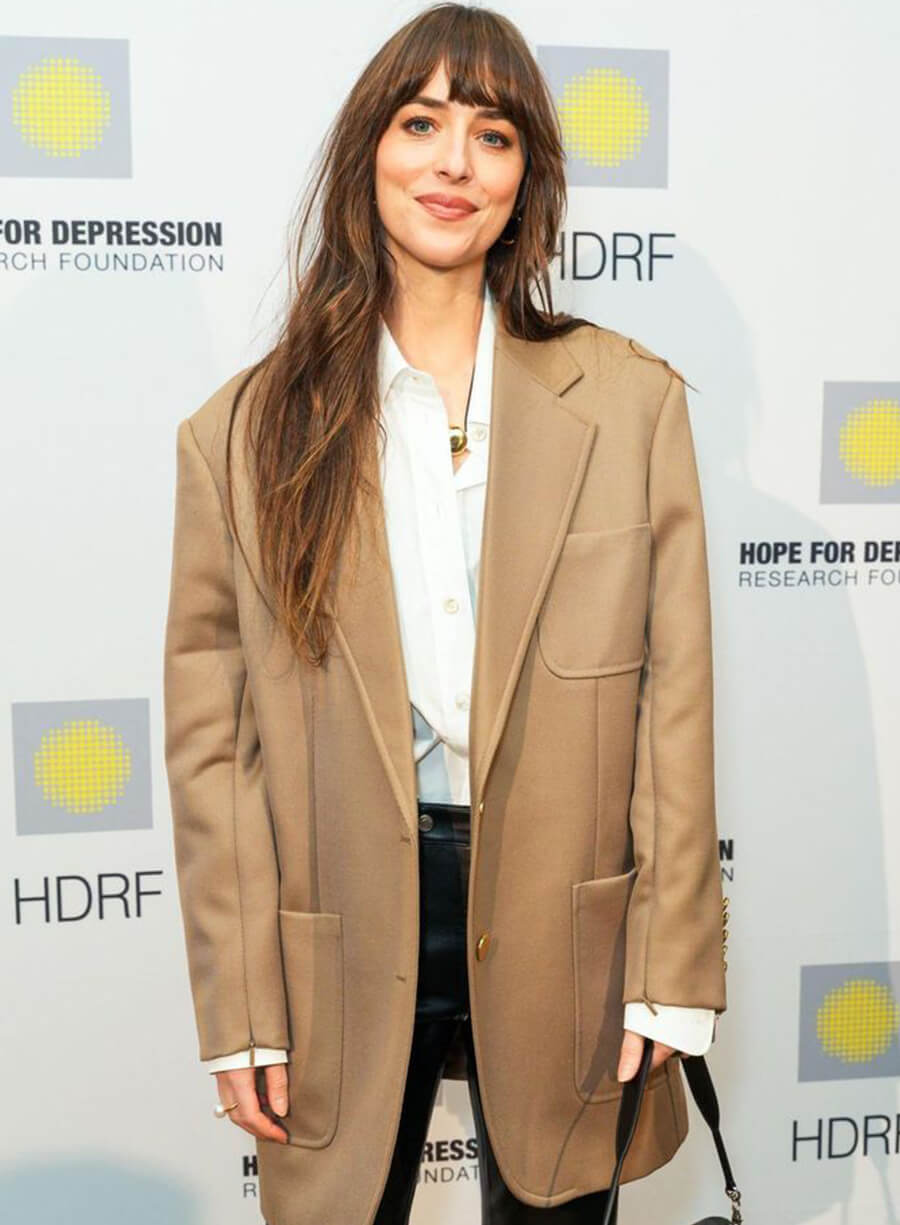 Harpoon Dakota Johnson Blazer Inspired Brown Wool Jacket