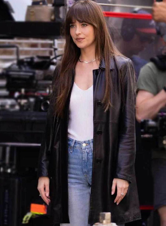 Harpoon Lucy Inspired Black Real Leather Leather Jacket - Materialists 2025 Style