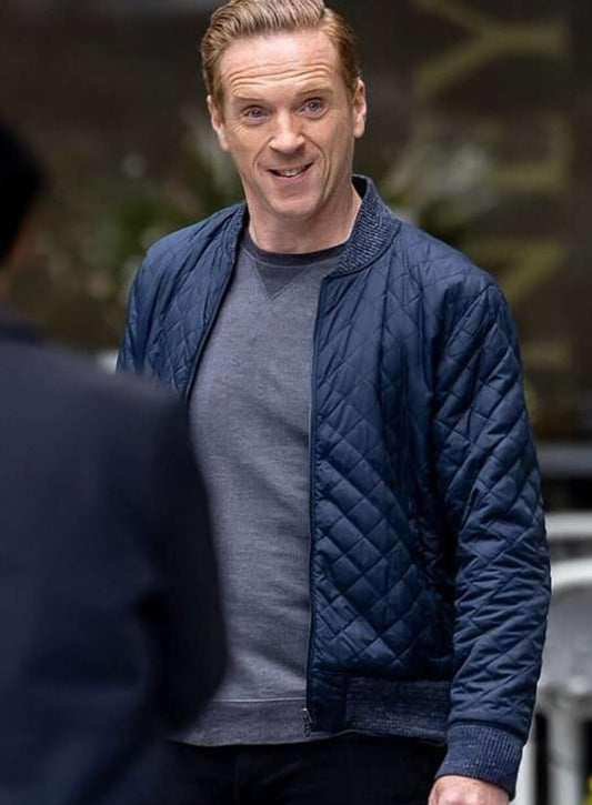 Harpoon Damian Lewis Inspired Blue Parachute Fabric Bomber Jacket - Billions Tv Series Style