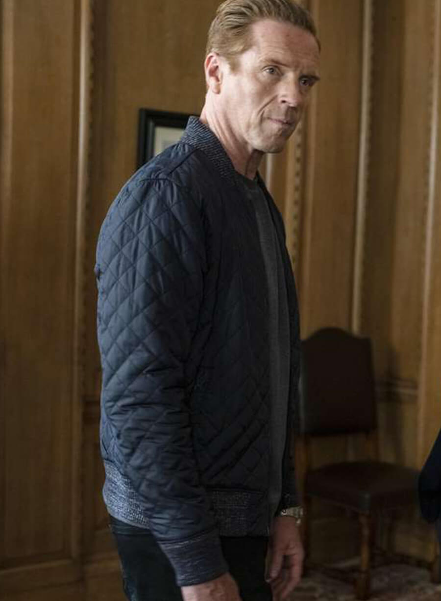 Harpoon Damian Lewis Inspired Blue Parachute Fabric Bomber Jacket - Billions Tv Series Style