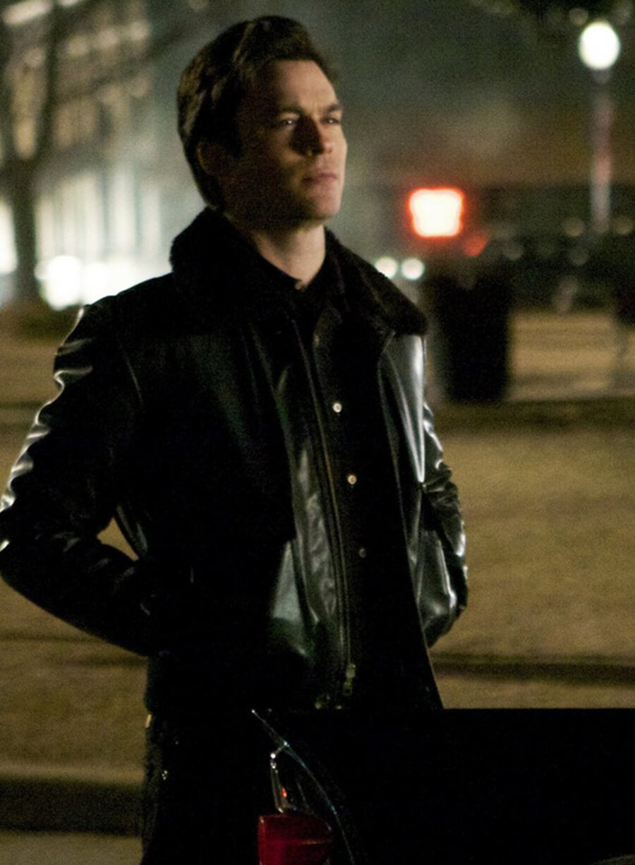 Harpoon Damon Salvatore Inspired Black Leather Jacket - Vampire Diaries S05 Style