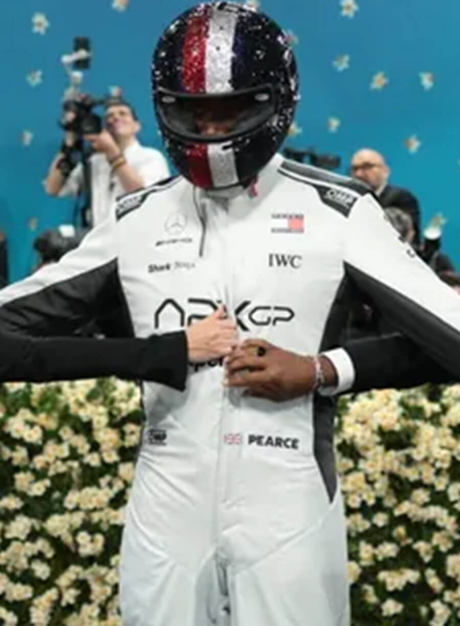 Harpoon Damson Idris Inspired White Leather Jacket - Met Gala 2025 Style