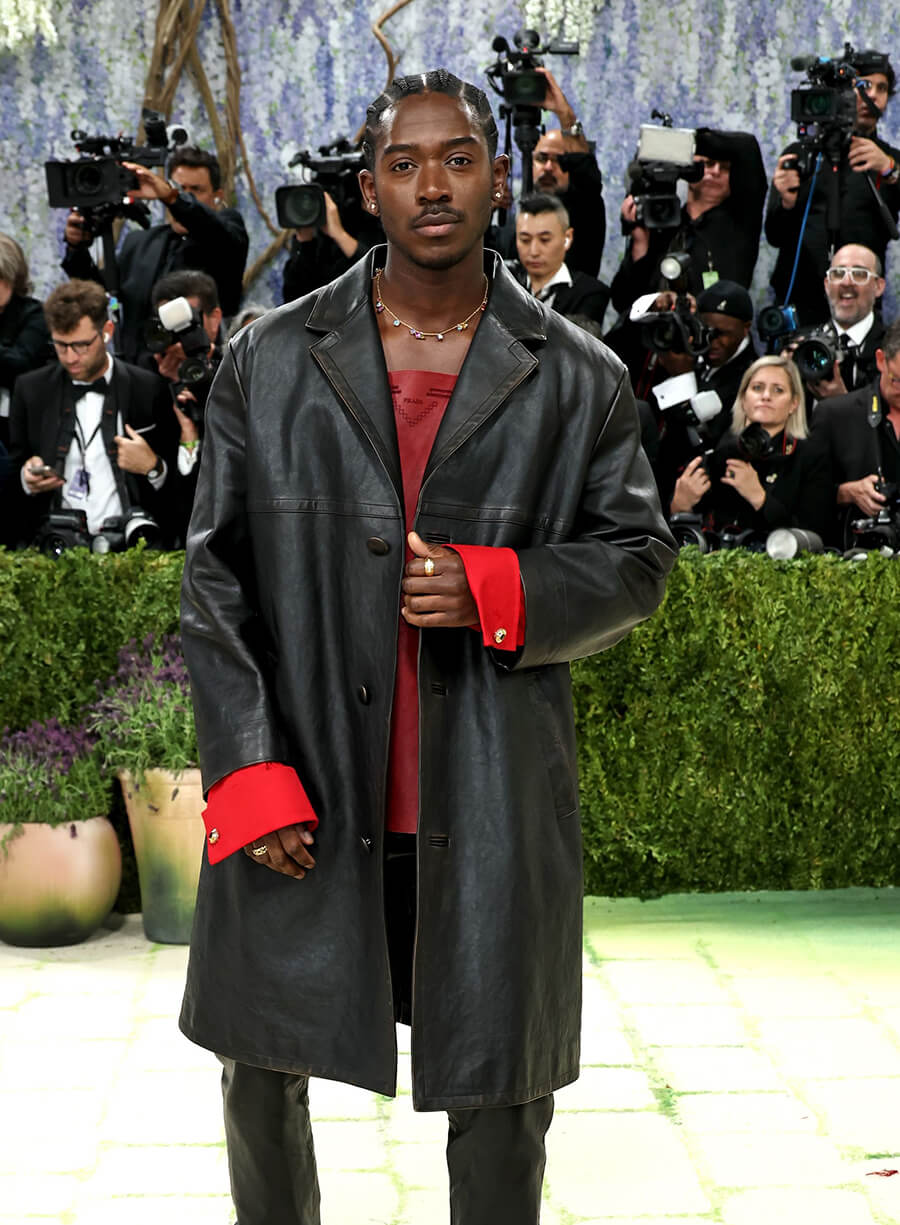 Damson Idris Met Gala 2026 Black Leather Coat