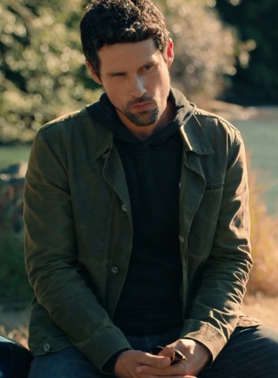 Harpoon Dan Brady Inspired Green Leather Jacket - Virgin River S05 Style