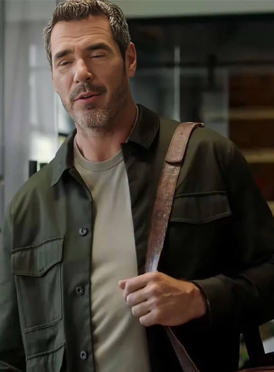 Harpoon Jack Paxton Inspired Green Leather Jacket - Ghosts Of Christmas Always Style