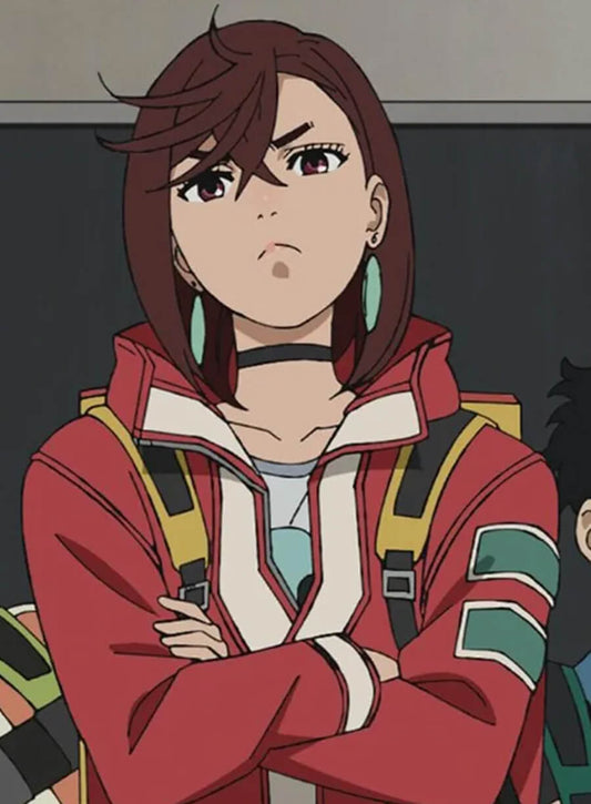 Harpoon Momo Ayase Inspired Red Cotton Fabric Cotton Jacket - Dandadan Style