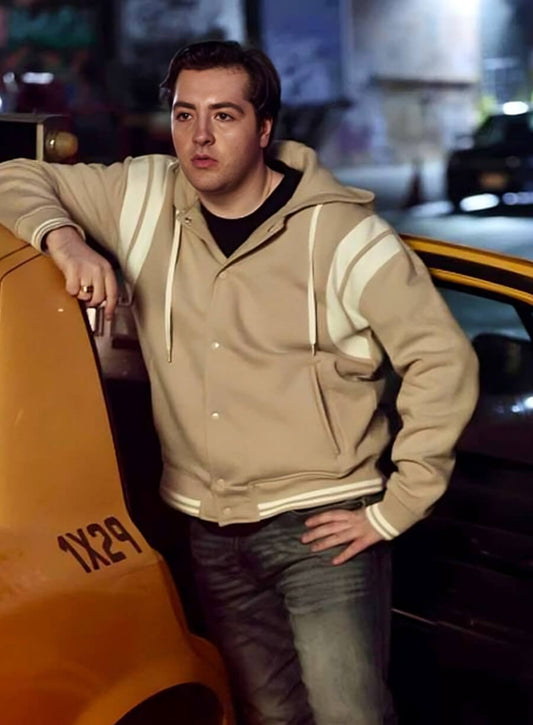 Harpoon Michael Gandolfini Inspired Beige Fleece Fabric Hooded Jacket - Daredevil: Born Again Style