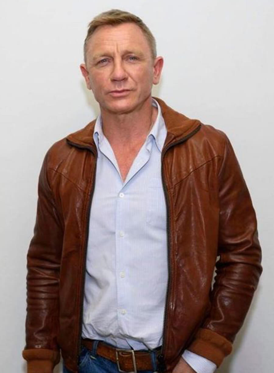 Harpoon Benoit Blanc Inspired Brown Real Leather Leather Jacket - Knives Out Style